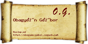 Obagyán Gábor névjegykártya